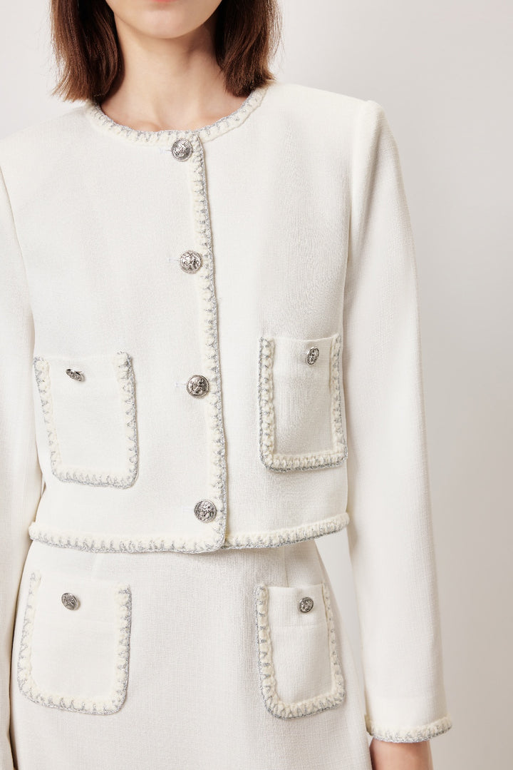 MARYLING White Minimalist Silhouette Skirts