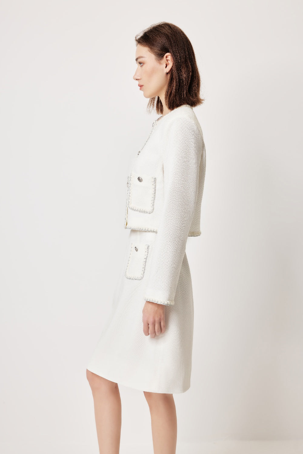 MARYLING White Minimalist Silhouette Skirts