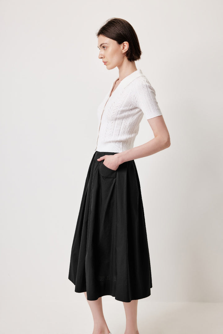 MARYLING Black Simple A-Line Skirts