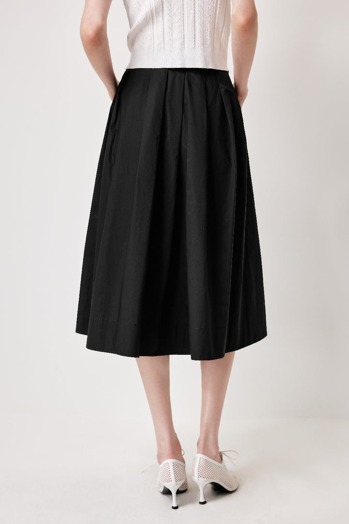MARYLING Black Simple A-Line Skirts