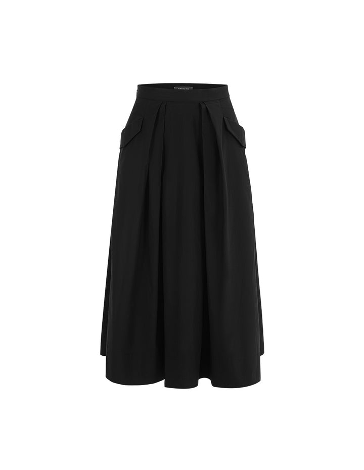 MARYLING Black Simple A-Line Skirts