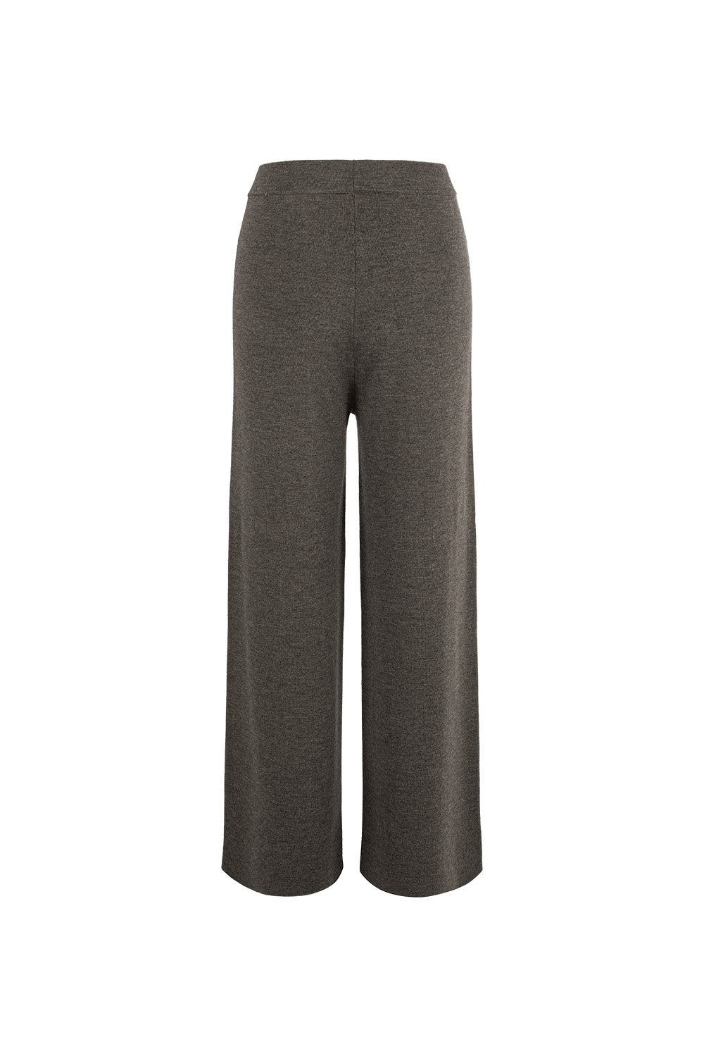 MARYLING Deep Mocha Sculpted High-Waisted Ribbed Knit Trousers