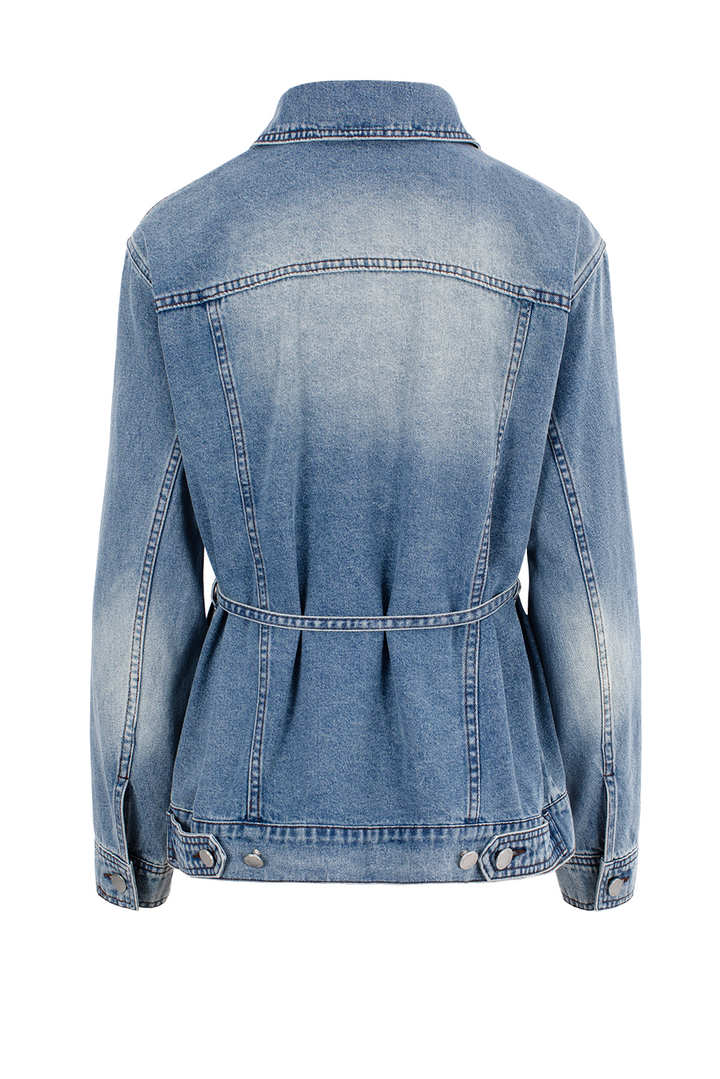 MARYLING Vintage Wash Denim Jacket with Belt