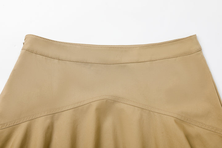 MARYLING Vintage-Inspired Khaki Classic Skirt