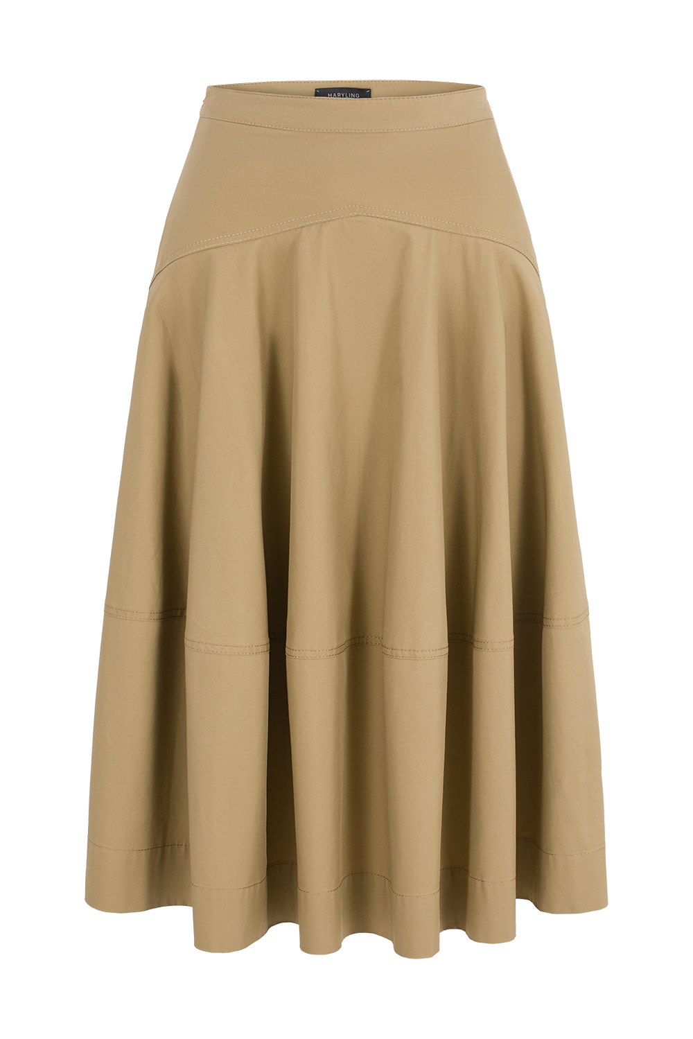 MARYLING Vintage-Inspired Khaki Classic Skirt