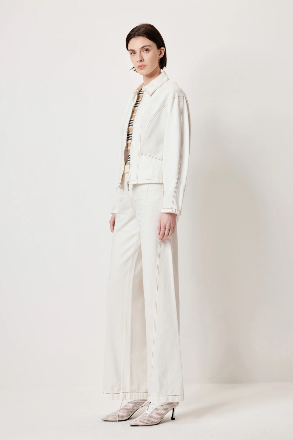 MARYLING Premium Cotton Coat with Statement Metal Zipper