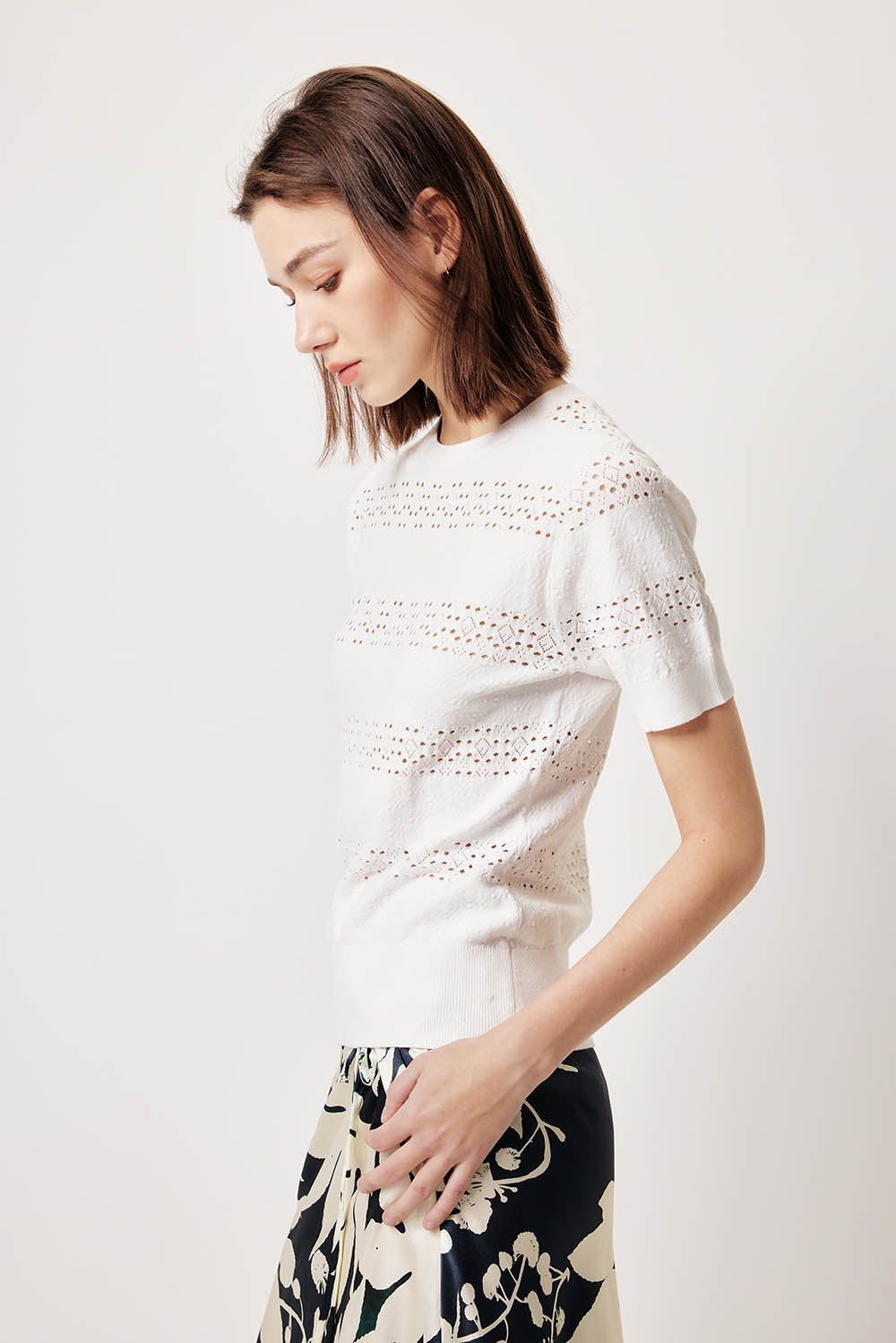 MARYLING Pure White Cloud-Knit Shirts