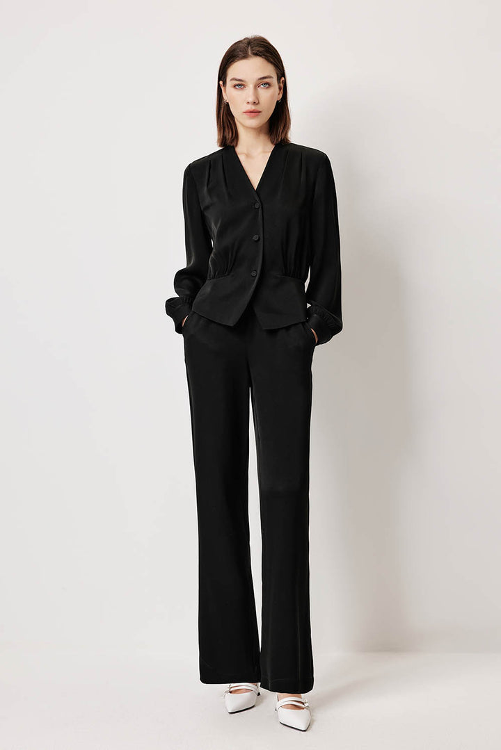 MARYLING Precision-Tailored Waist-Defined Blouses