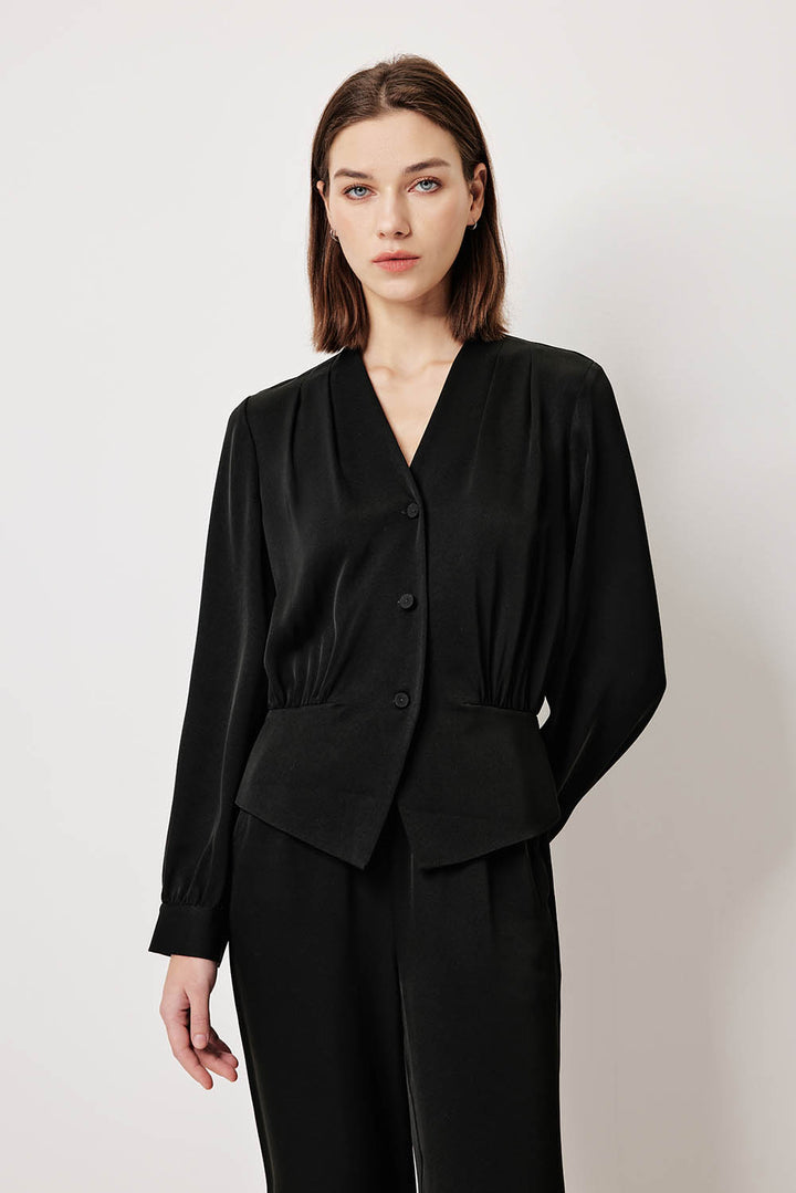 MARYLING Precision-Tailored Waist-Defined Blouses