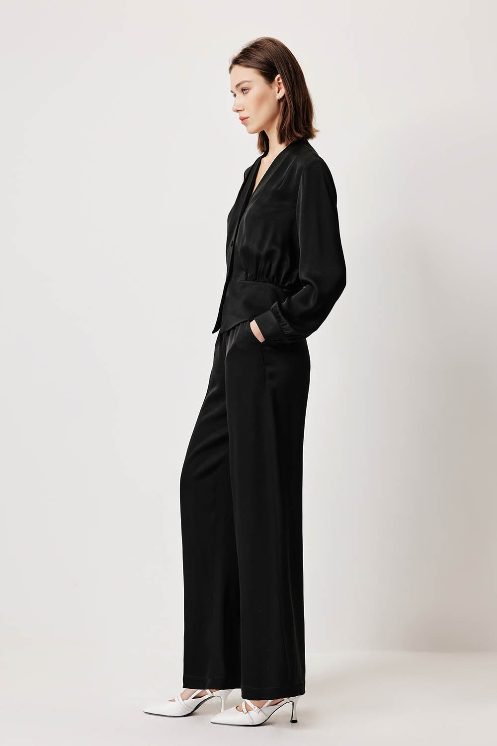 MARYLING Precision-Tailored Waist-Defined Blouses