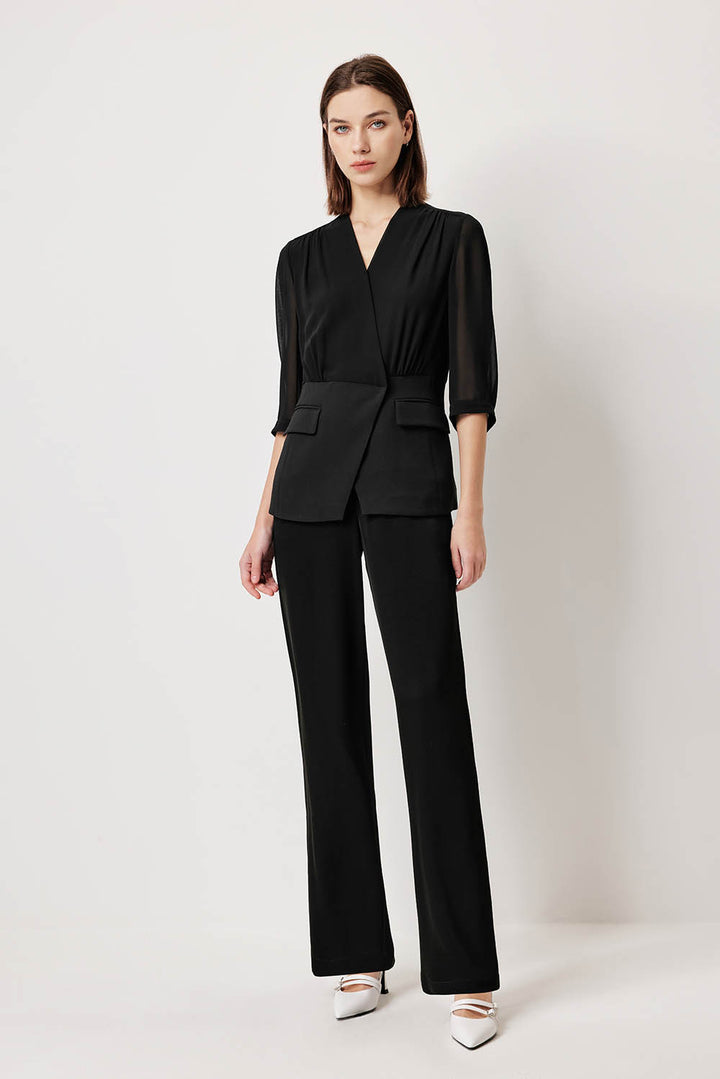 MARYLING Sculpted High-Waisted Tailored Trousers