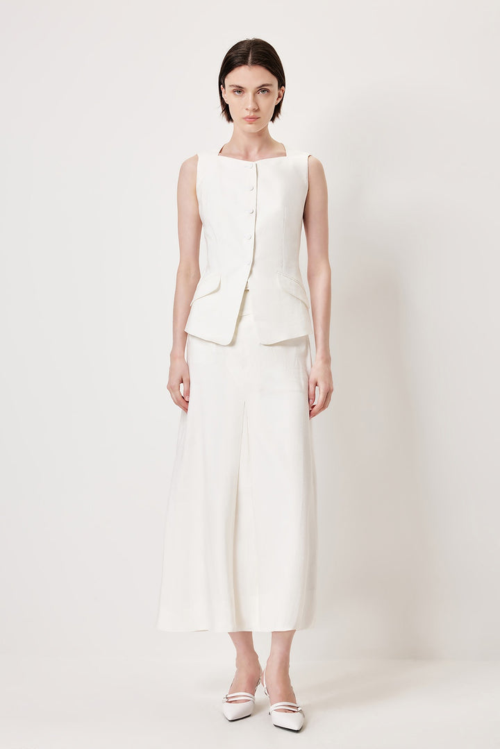 MARYLING White Tailored Fit Lace-Trim Shirts