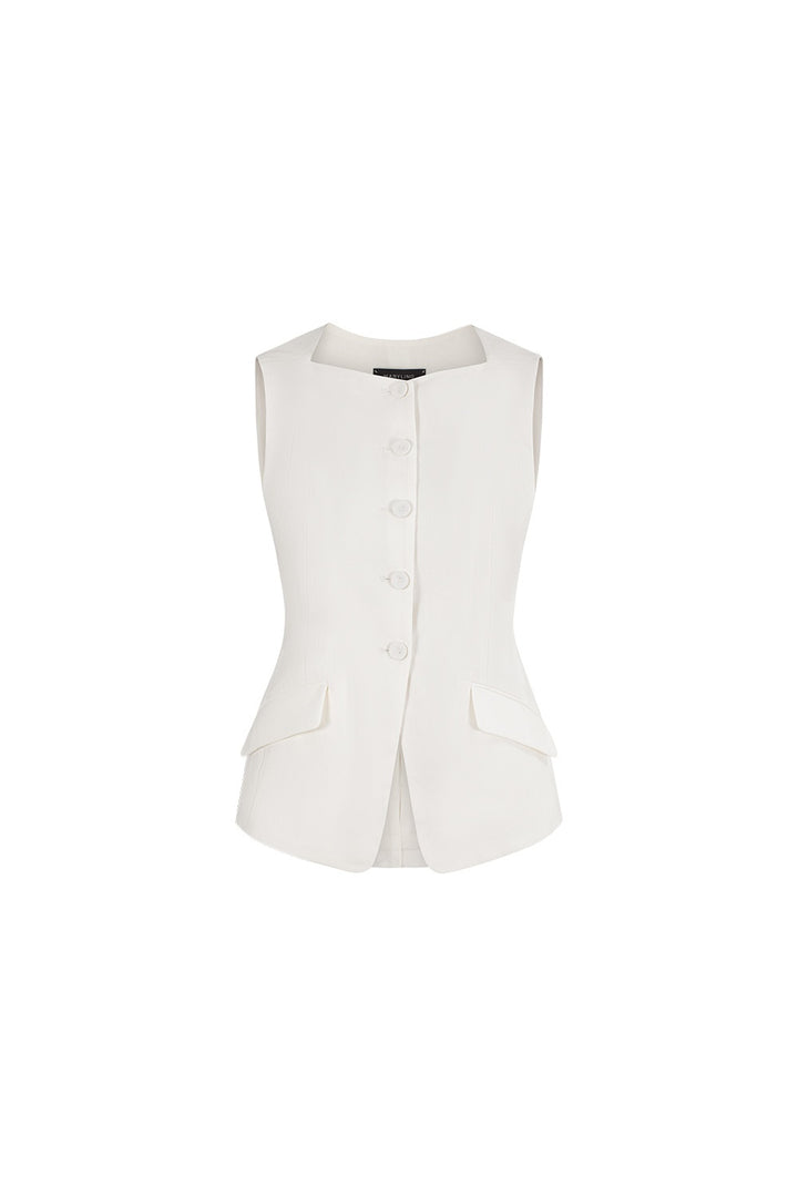 MARYLING White Tailored Fit Lace-Trim Shirts