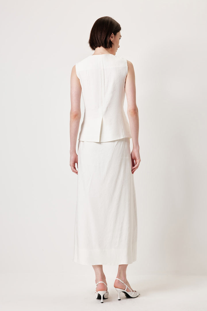 MARYLING White Tailored Fit Lace-Trim Shirts