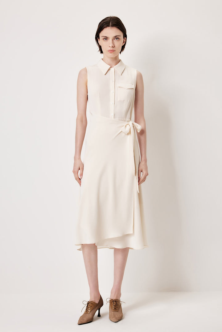 MARYLING Cream White Tailored Midi Dresses