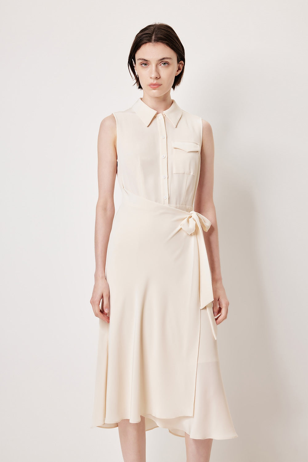 MARYLING Cream White Tailored Midi Dresses