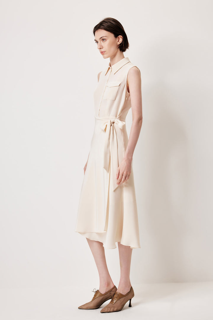 MARYLING Cream White Tailored Midi Dresses