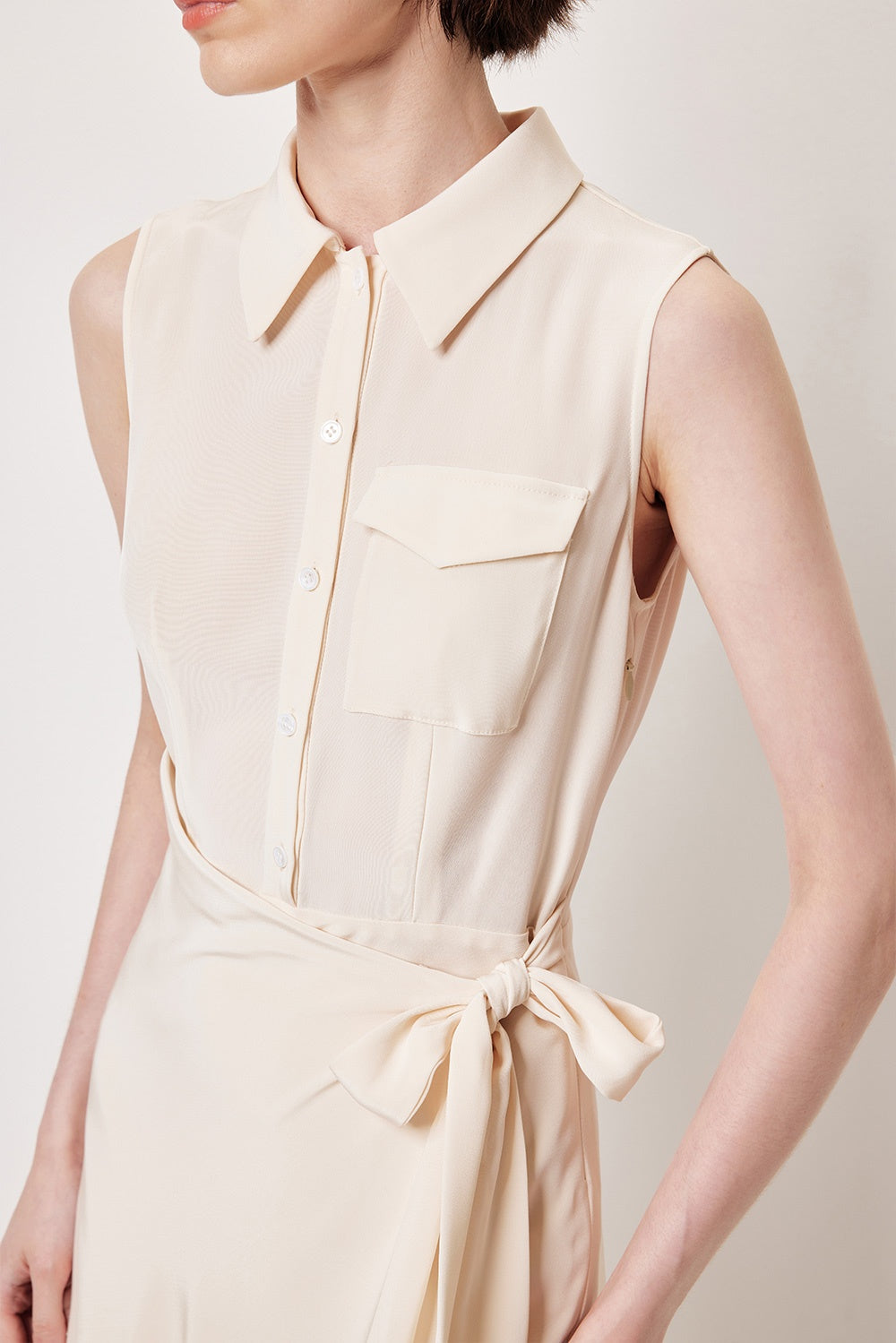 MARYLING Cream White Tailored Midi Dresses
