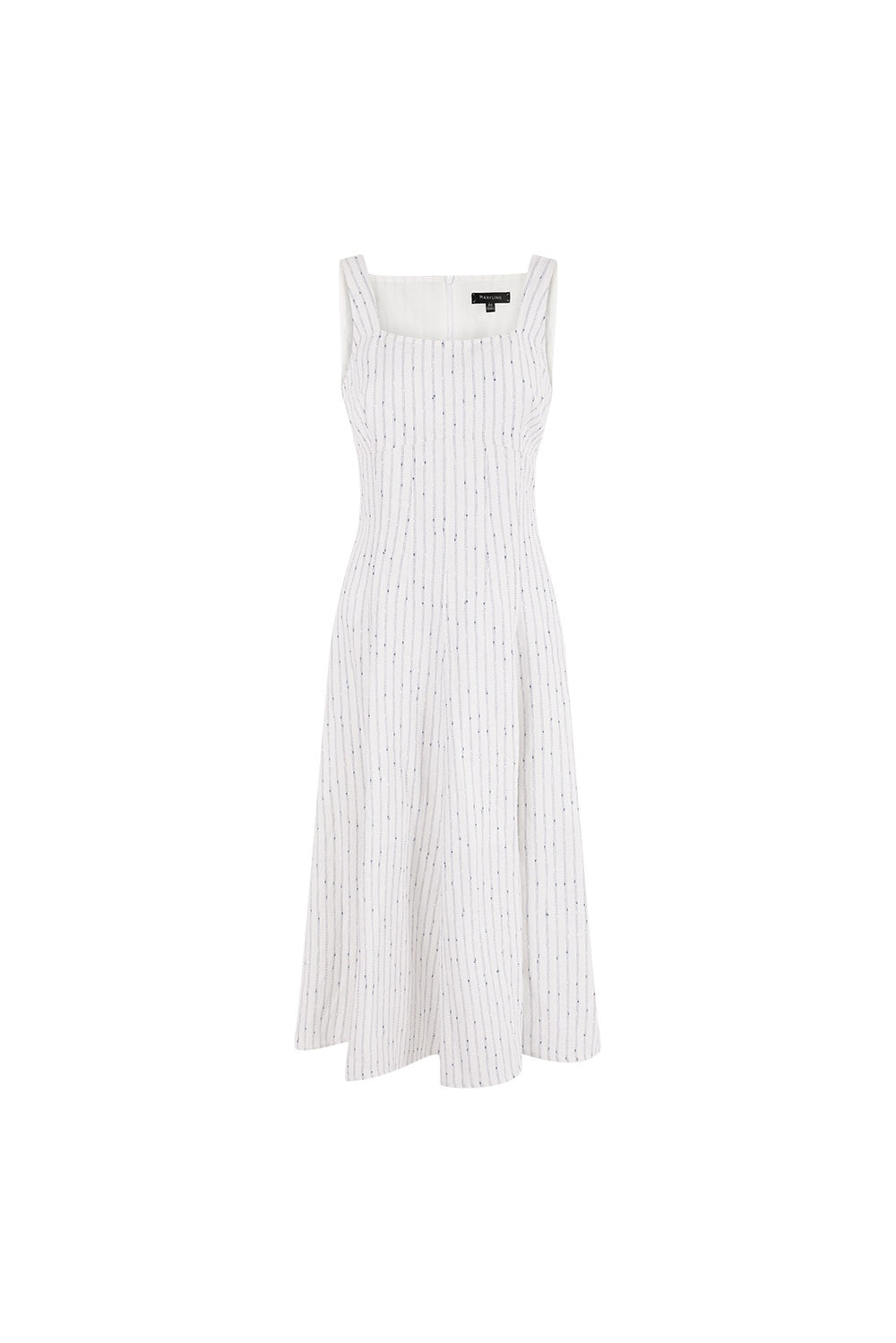 MARYLING Blue-White Striped Breezy Midi Dresses