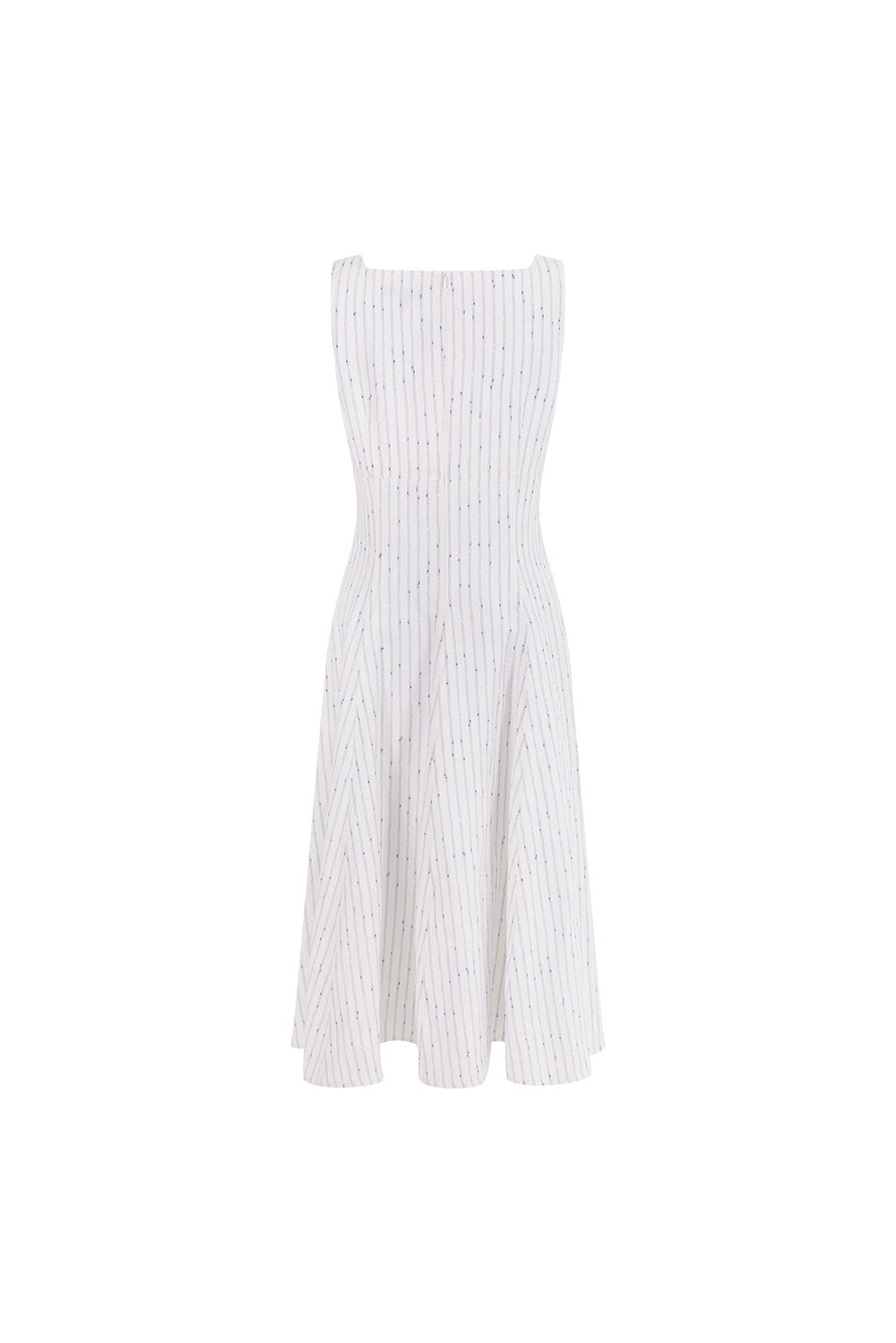 MARYLING Blue-White Striped Breezy Midi Dresses