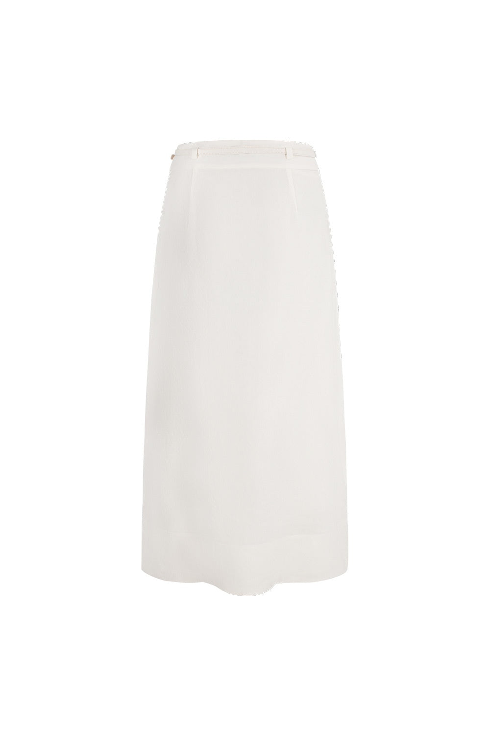 MARYLING White High-Waist A-Line Flared Midi Skirts