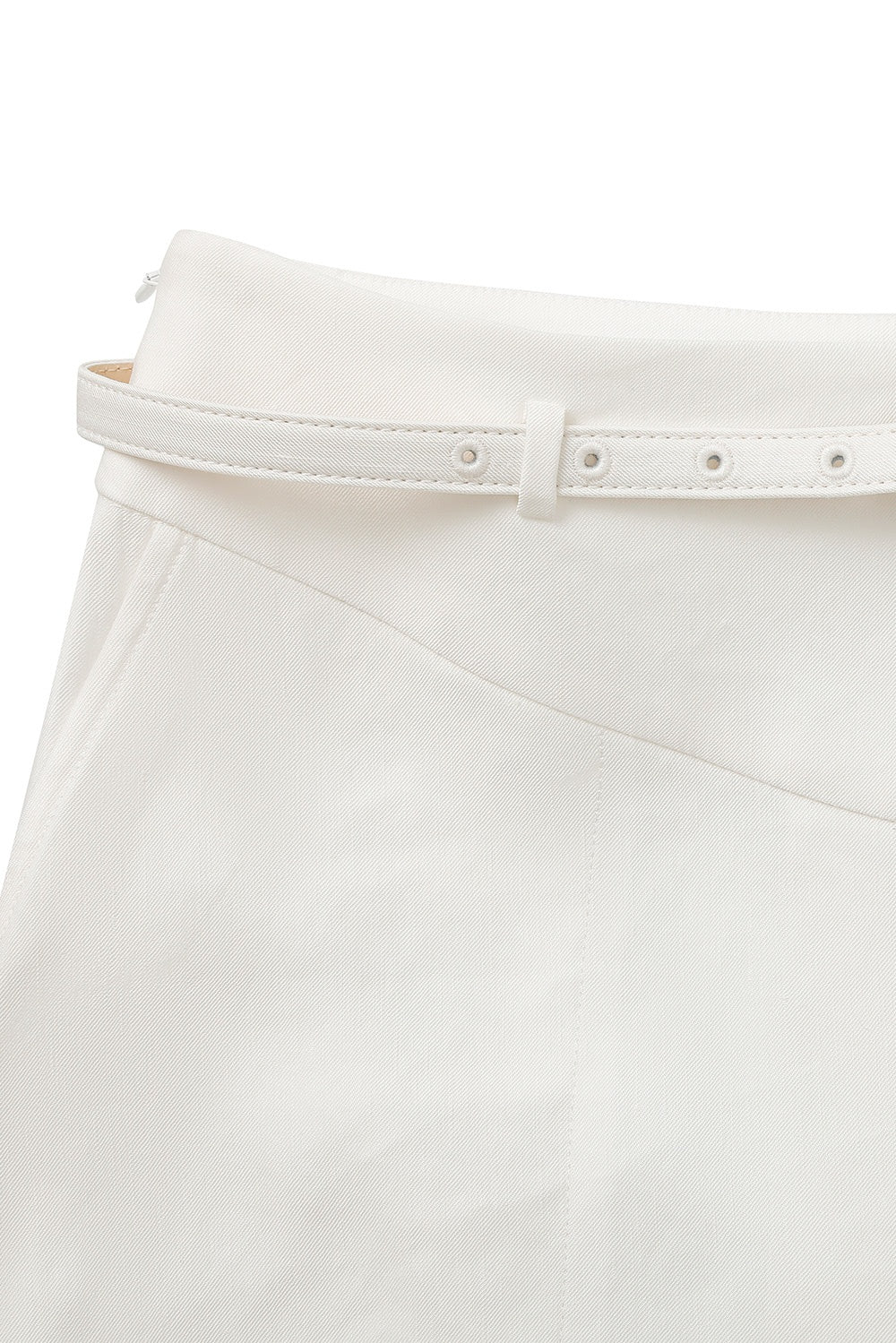 MARYLING White High-Waist A-Line Flared Midi Skirts