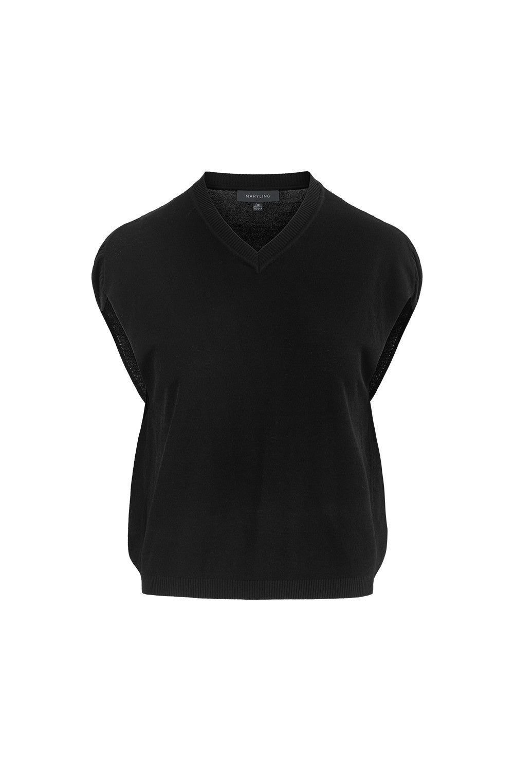 MARYLING Pure Black Cozy Knit Tops