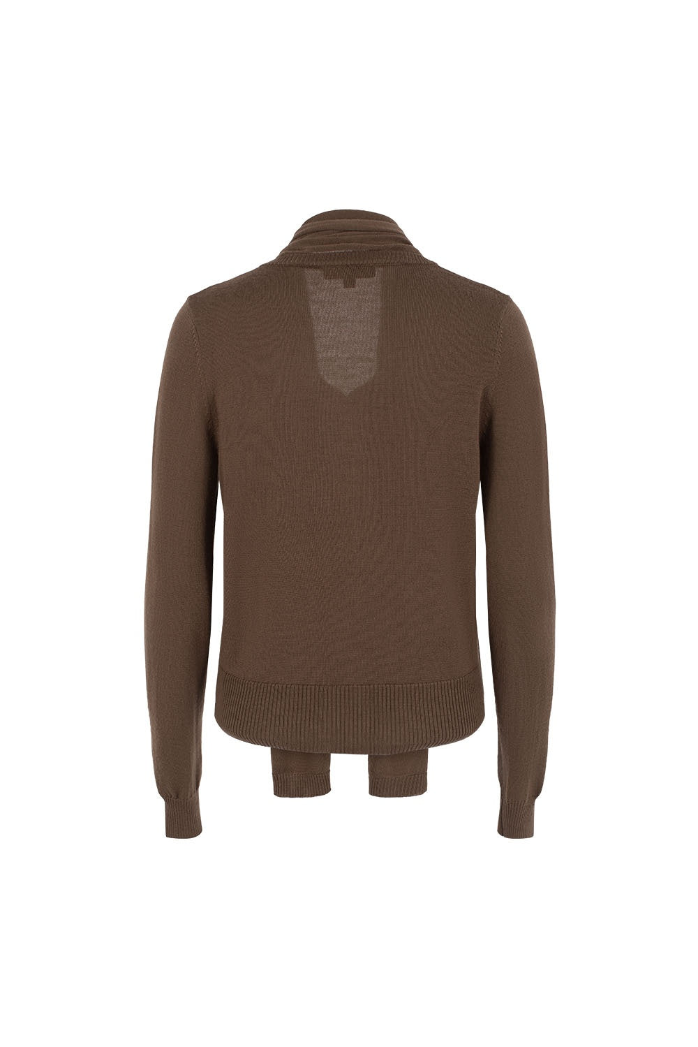 MARYLING Caramel Brown Softly Ribbed Open-Front Long-Sleeve Cardigans