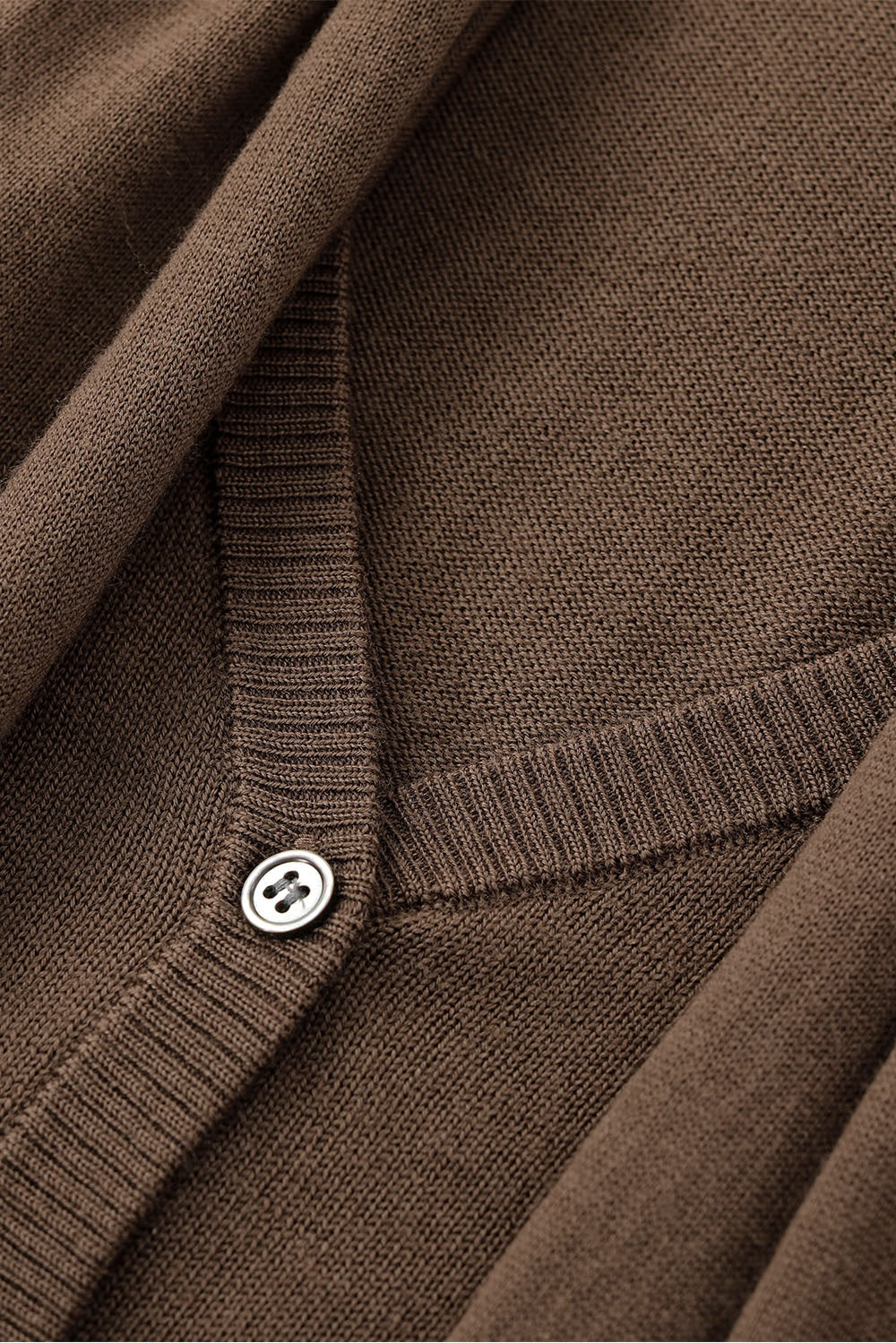 MARYLING Caramel Brown Softly Ribbed Open-Front Long-Sleeve Cardigans