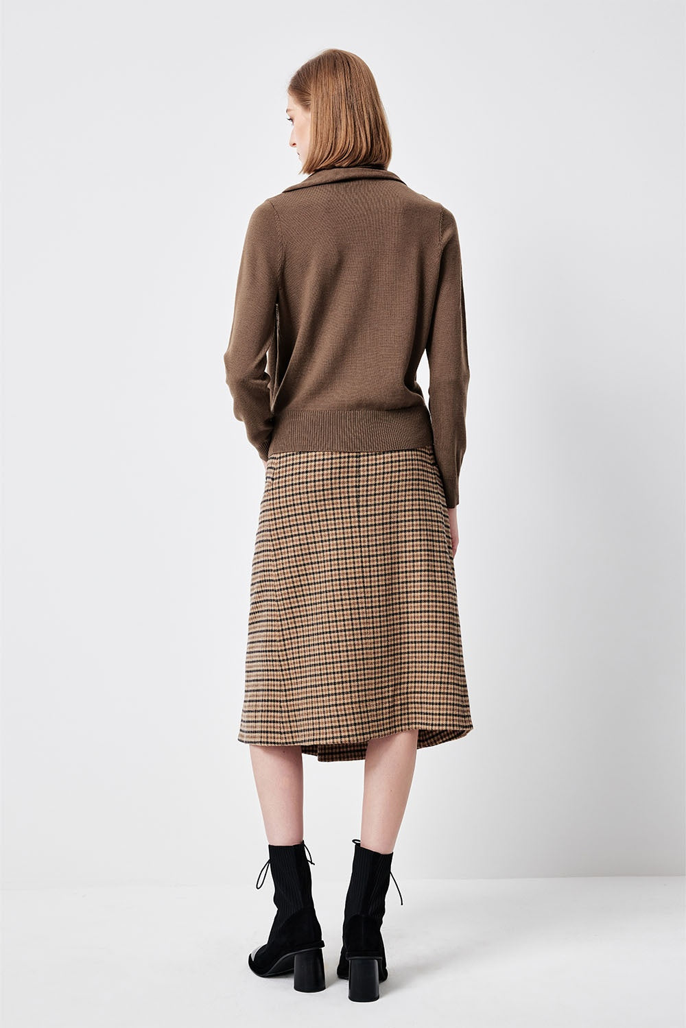 MARYLING Caramel Brown Softly Ribbed Open-Front Long-Sleeve Cardigans