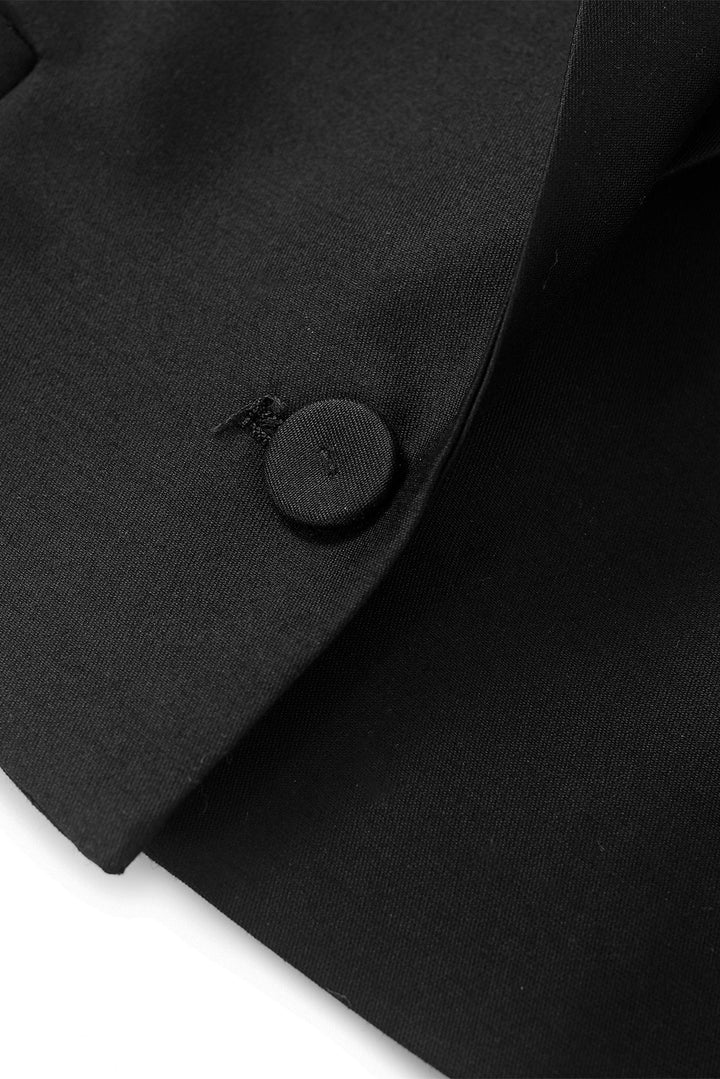 MARYLING Cropped Sculpted-Shoulder Wool-Silk Blend Jackets