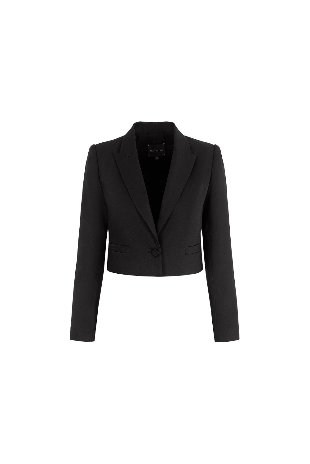 MARYLING Cropped Sculpted-Shoulder Wool-Silk Blend Jackets