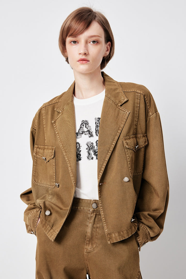 MARYLING Nomad Yellow Washed Denim Jackets