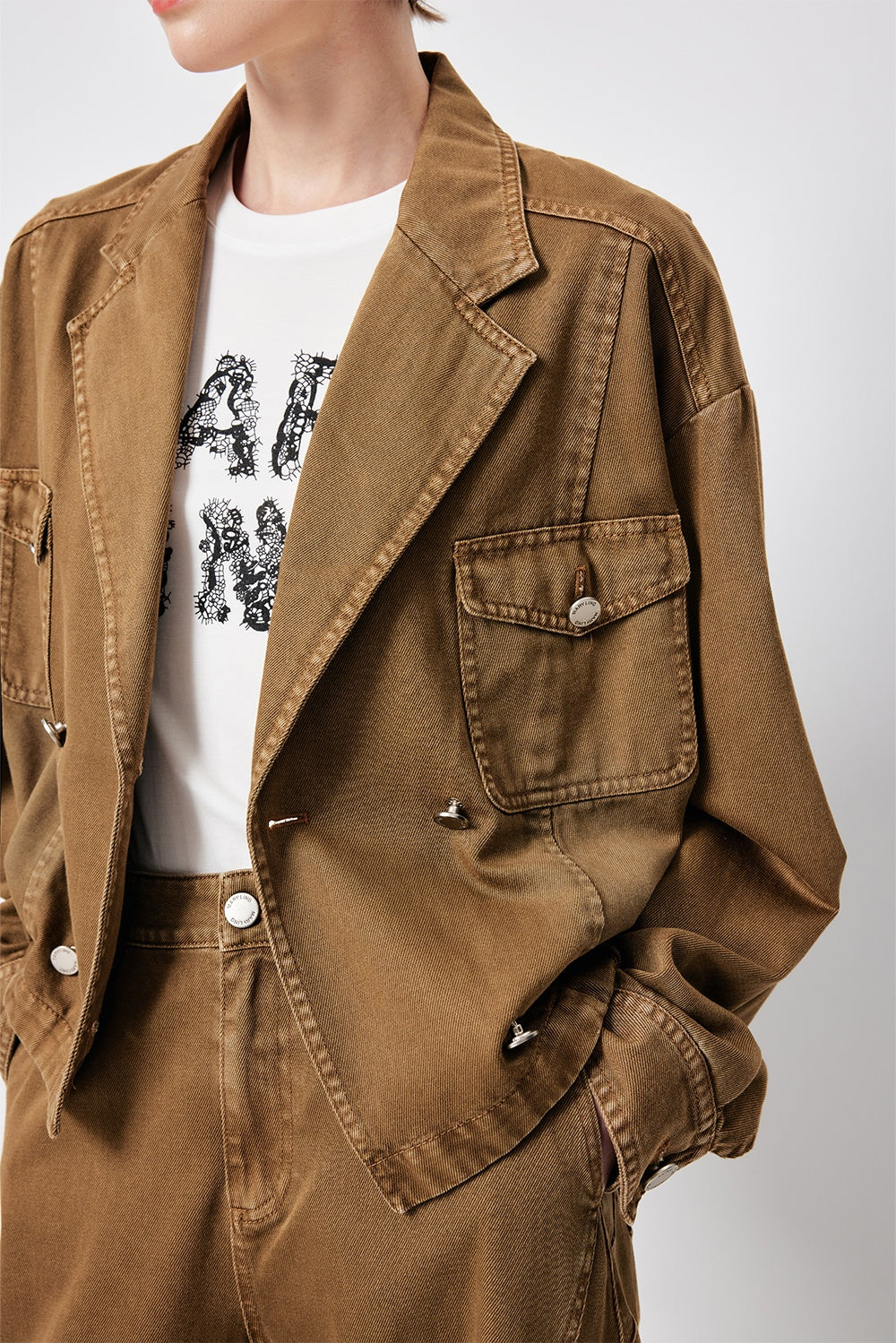MARYLING Nomad Yellow Washed Denim Jackets