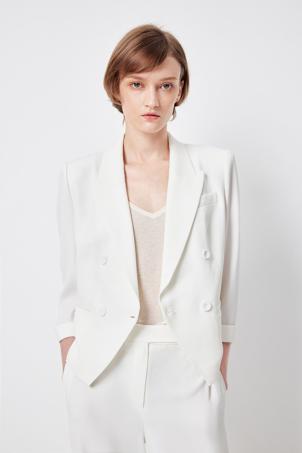 MARYLING Sculpted Cropped Blazers