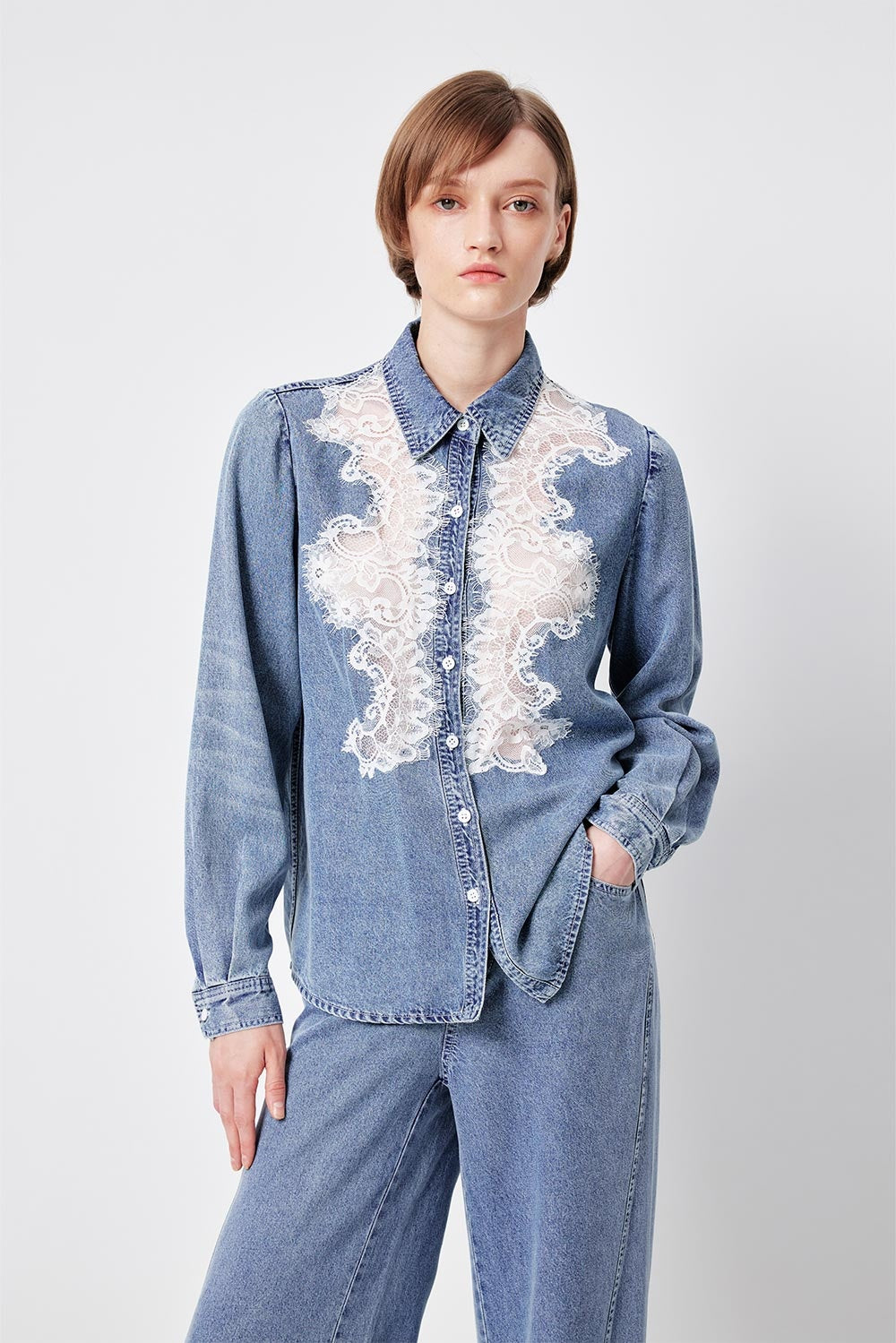 MARYLING Denim Blue Artisanal Washed Jackets