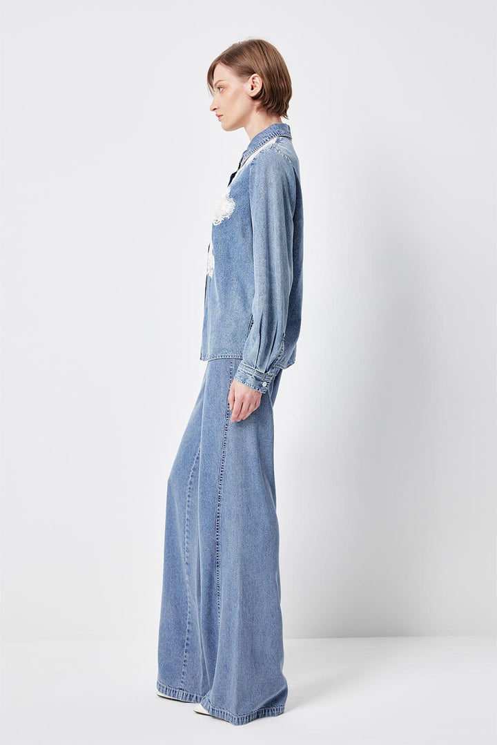 MARYLING Denim Blue Artisanal Washed Jackets