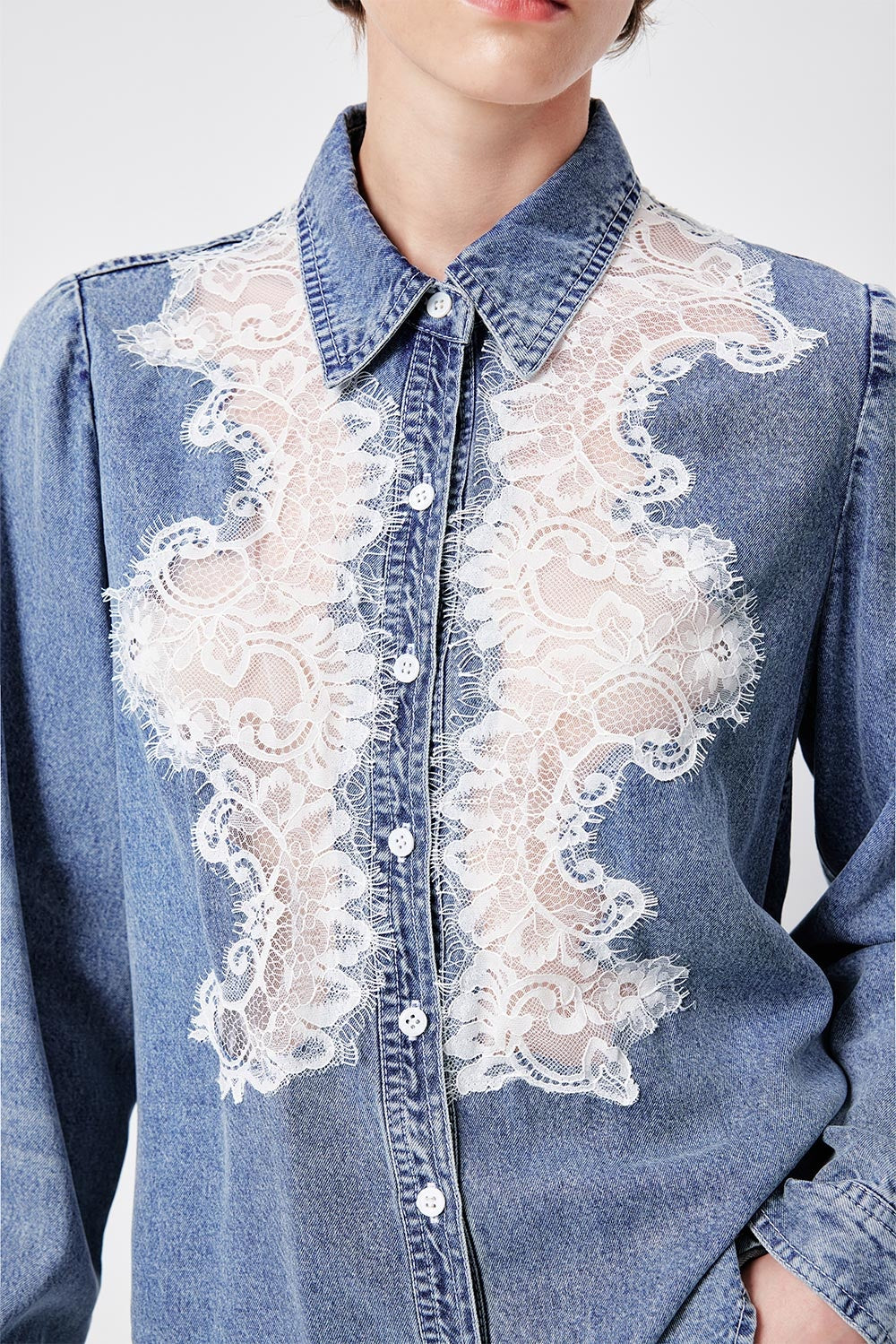 MARYLING Denim Blue Artisanal Washed Jackets
