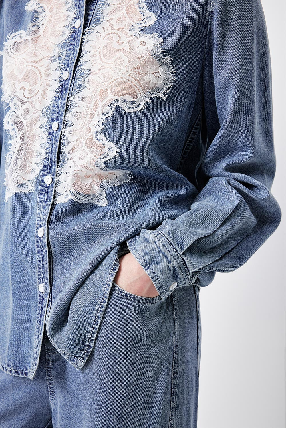 MARYLING Denim Blue Artisanal Washed Jackets