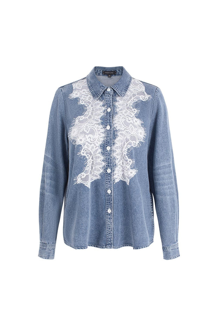 MARYLING Denim Blue Artisanal Washed Jackets