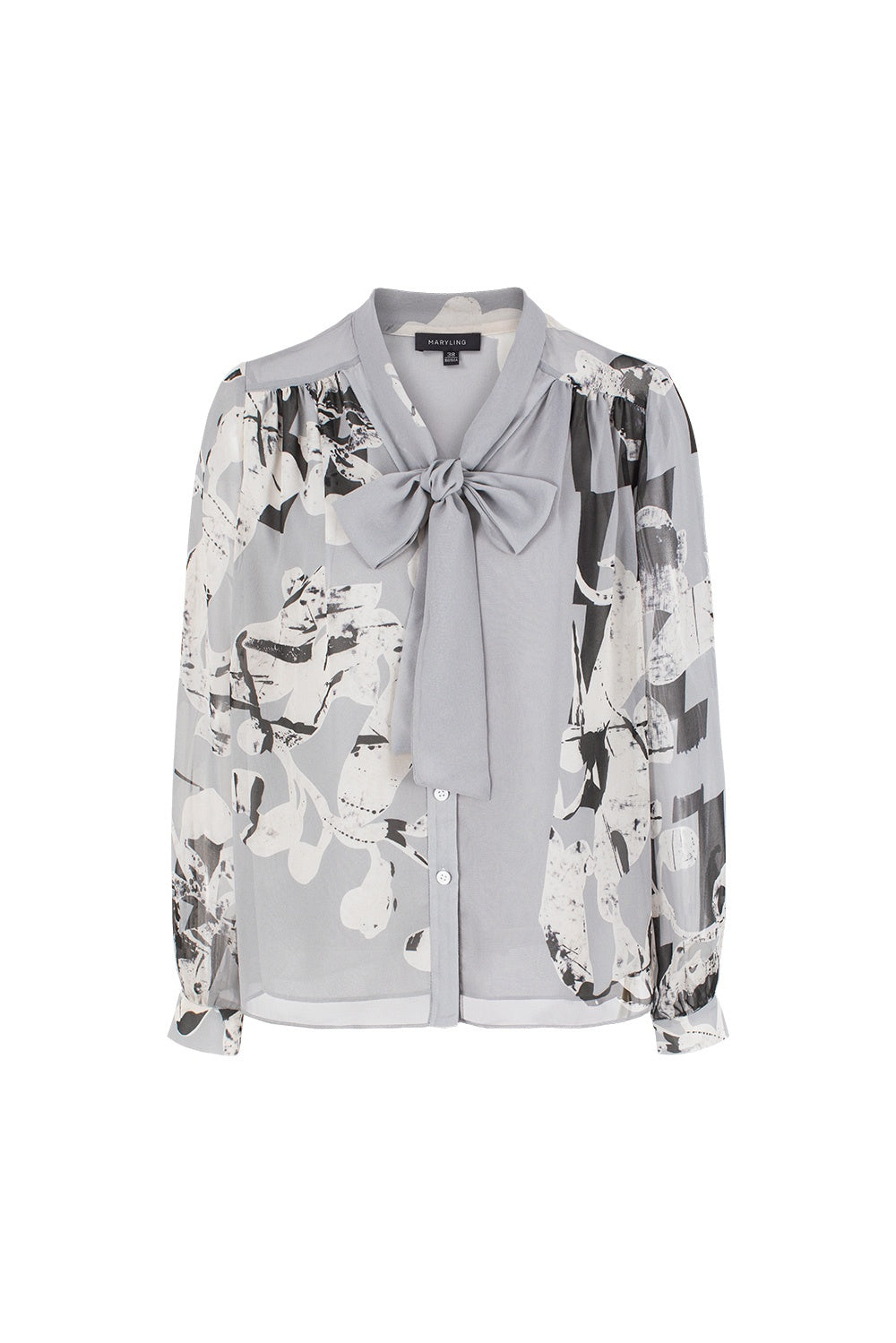 MARYLING Belled Floral Pleated Blouses