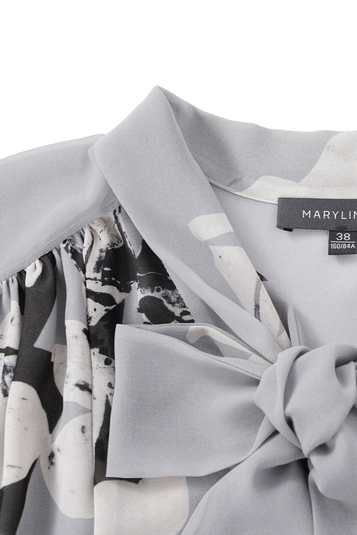 MARYLING Belled Floral Pleated Blouses