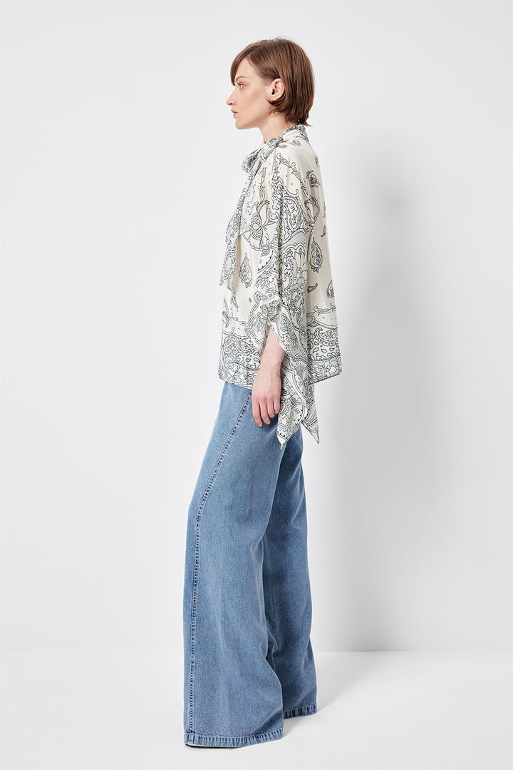 MARYLING Breezy Paisley-Print Relaxed Blouses