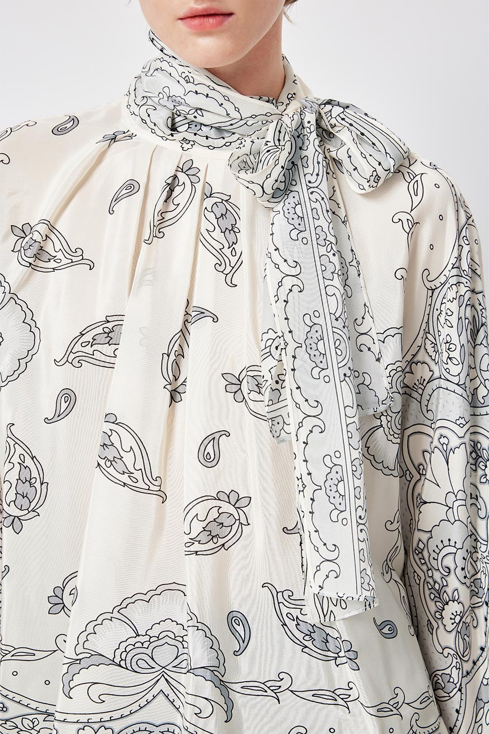 MARYLING Breezy Paisley-Print Relaxed Blouses