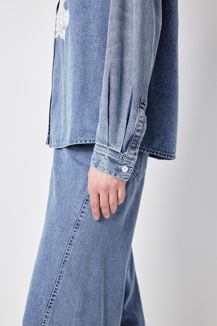 MARYLING Washed Denim Blue Relaxed Jeans