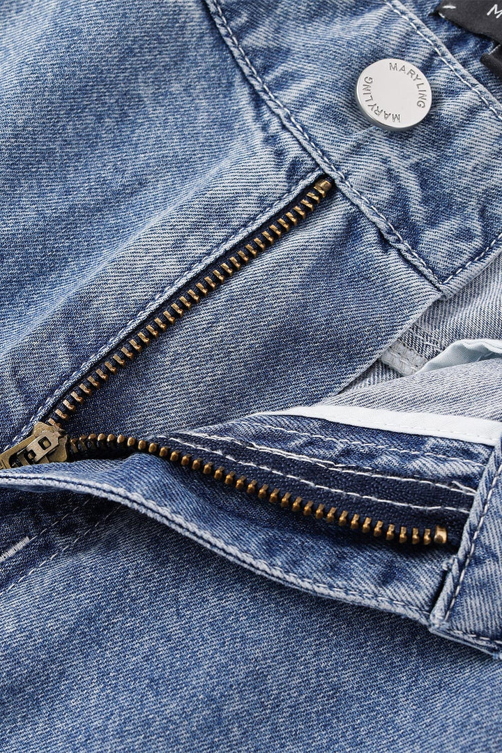 MARYLING Washed Denim Blue Relaxed Jeans