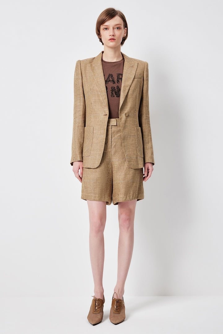 MARYLING Nomad Yellow Plaid Bermuda Shorts