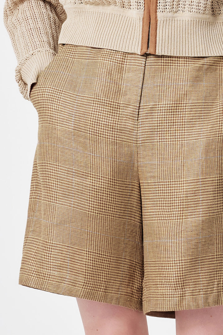 MARYLING Nomad Yellow Plaid Bermuda Shorts