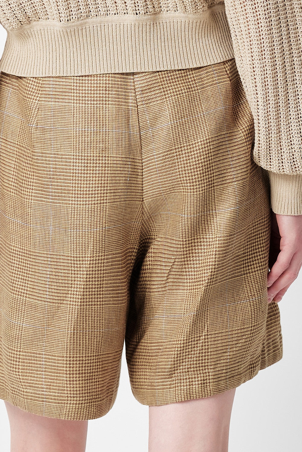 MARYLING Nomad Yellow Plaid Bermuda Shorts