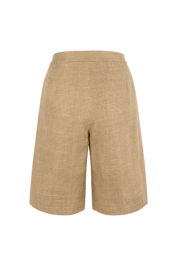MARYLING Nomad Yellow Plaid Bermuda Shorts